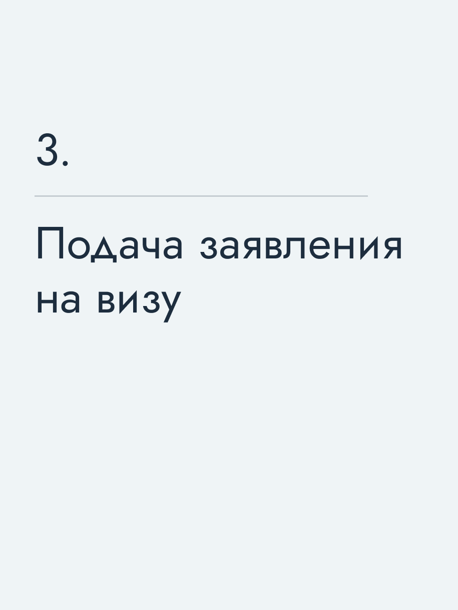 Подача заявления на визу