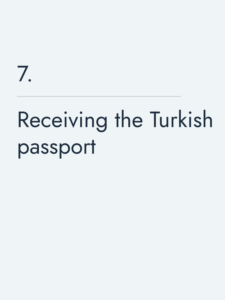 Receiving the Turkish passport