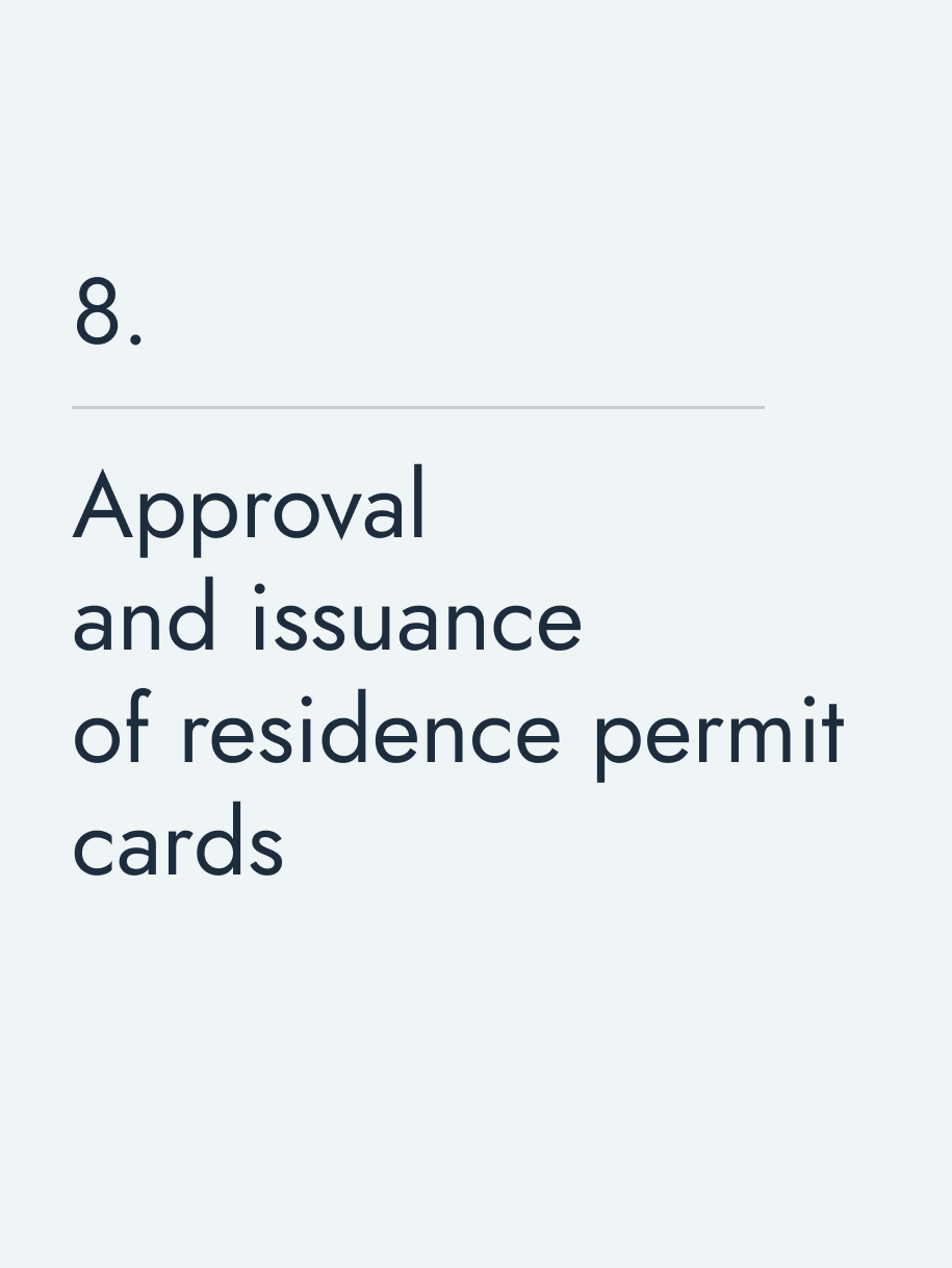 Approval and issuance of residence permit cards