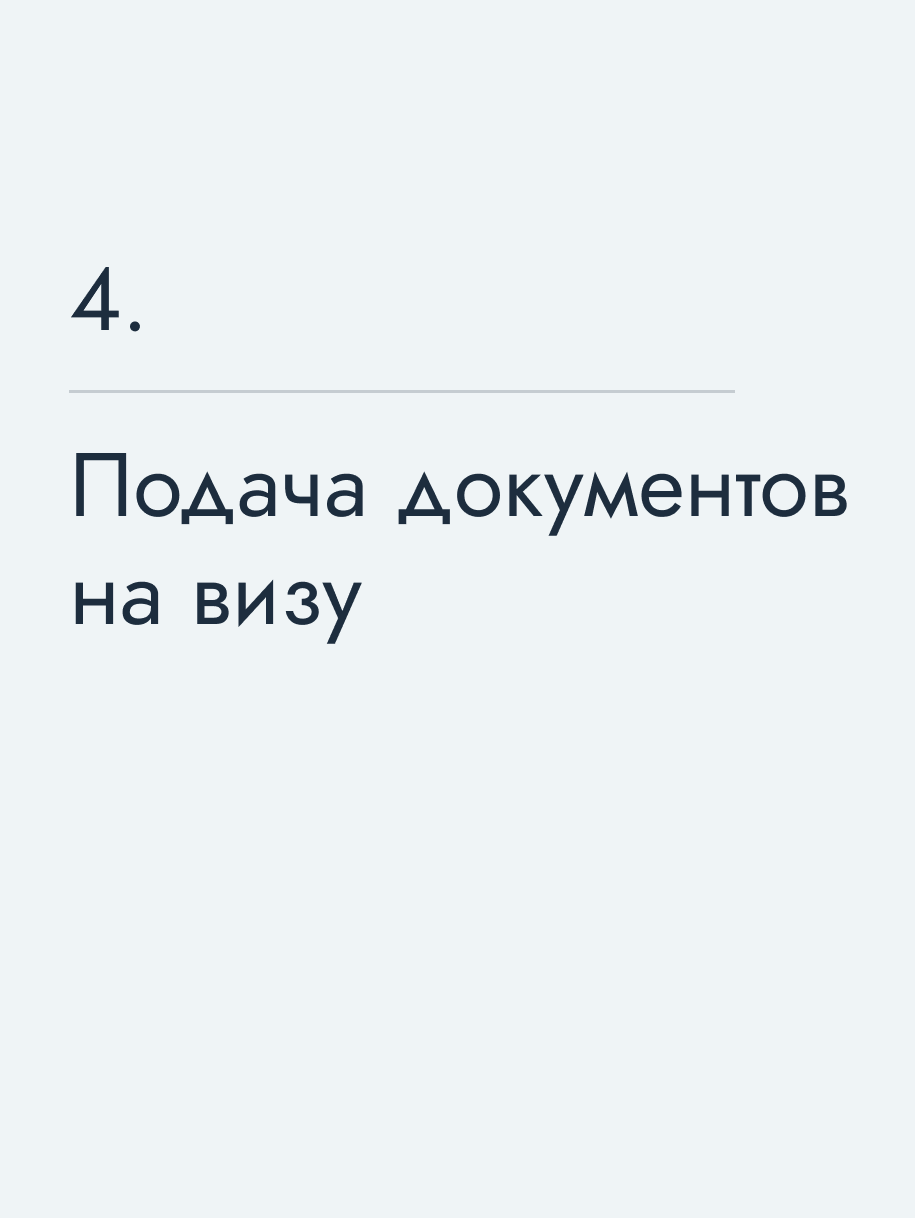 Подача документов на визу