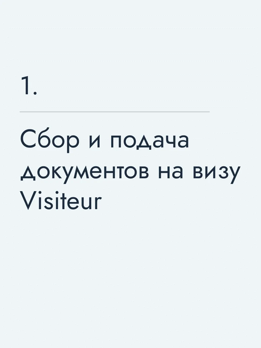 Сбор и подача документов на визу Visiteur