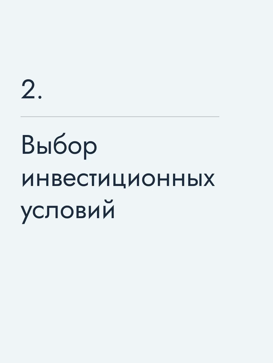 Выбор инвестиционных условий