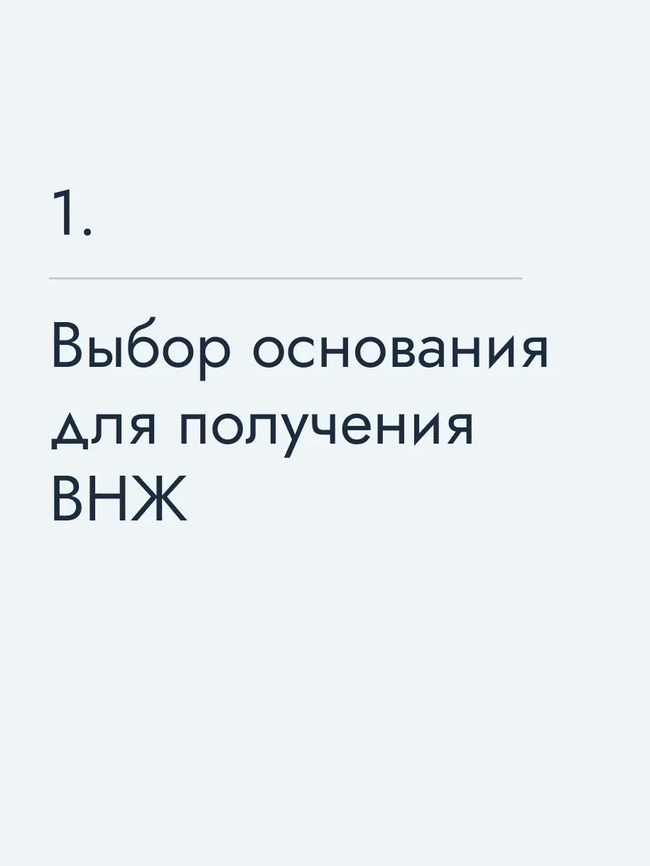 Выбор основания для получения ВНЖ