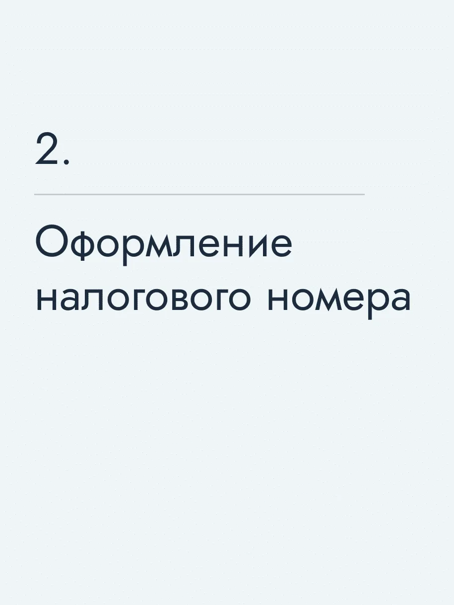 Оформление налогового номера