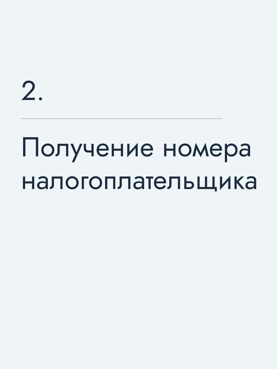 Получение номера налогоплательщика