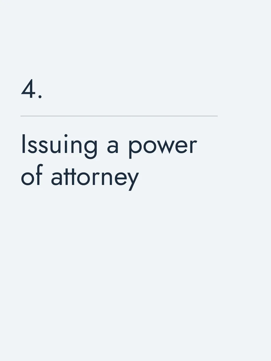 Issuing a power of attorney