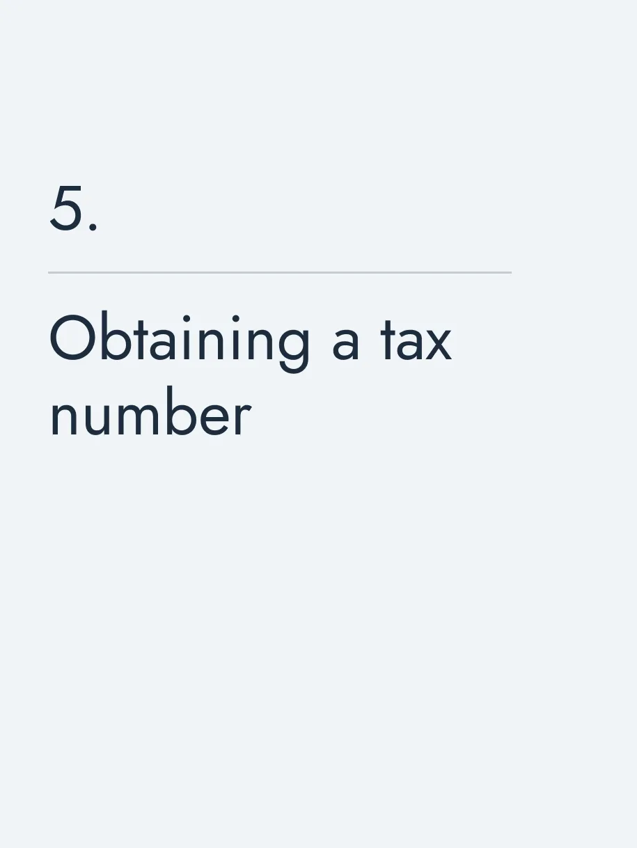 Obtaining a tax number