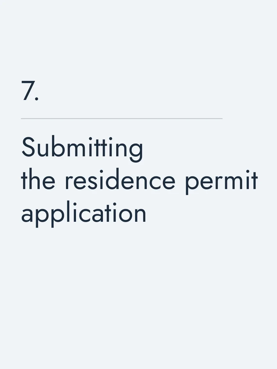 Submitting the residence permit application