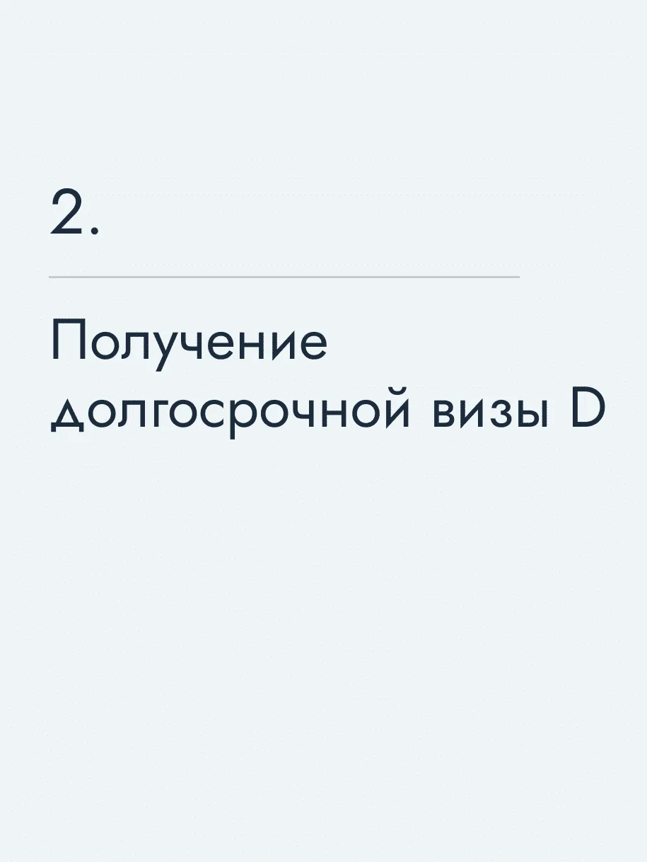 Получение долгосрочной визы&nbsp;D