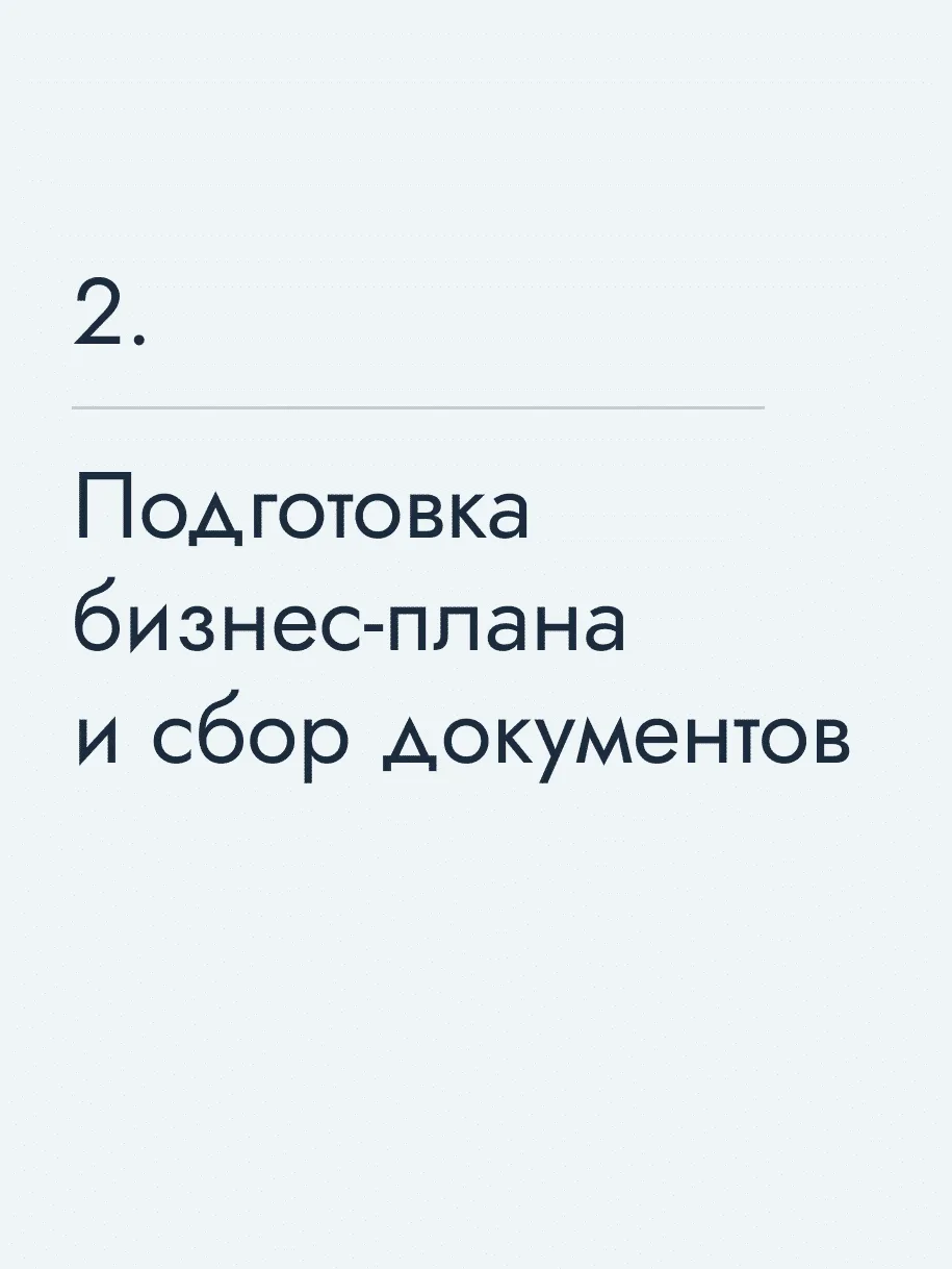 Подготовка бизнес‑плана и сбор документов