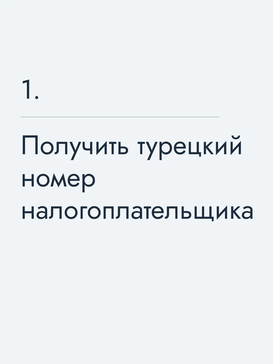 Получить турецкий номер налогоплательщика