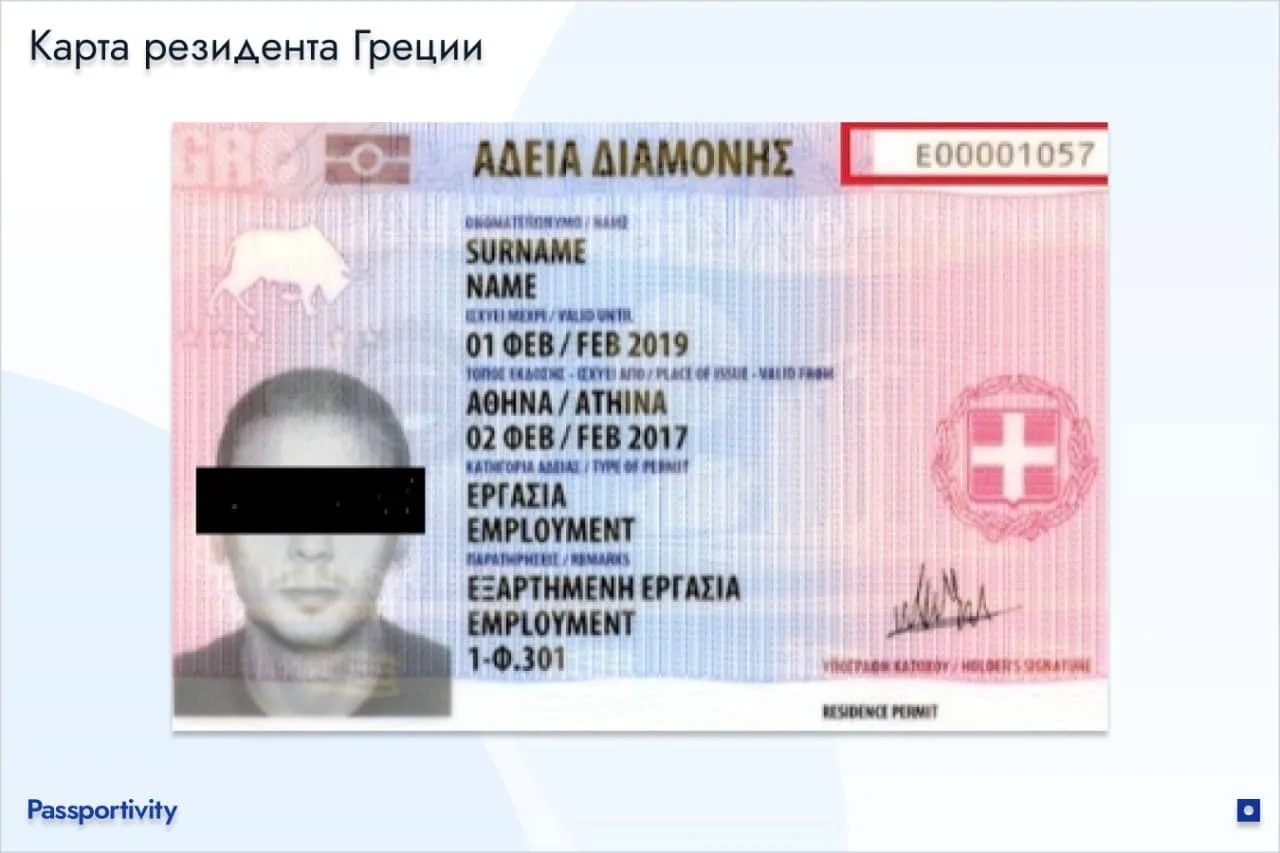 Карта резидента Греции