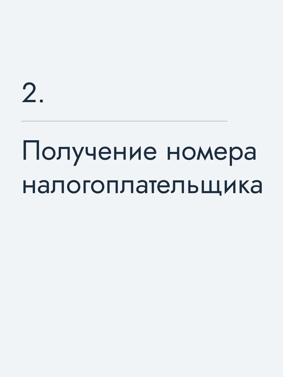 Получение номера налогоплательщика