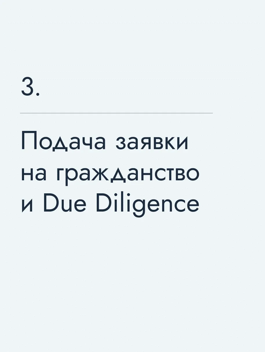 Подача заявки на гражданство и Due Diligence