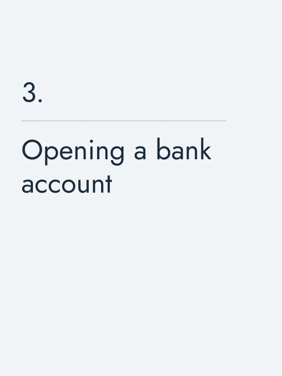 Opening a bank account