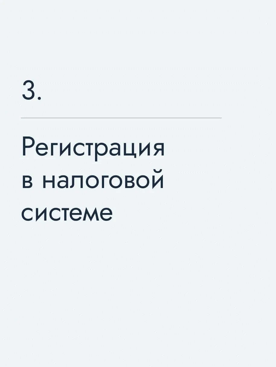Регистрация в налоговой системе