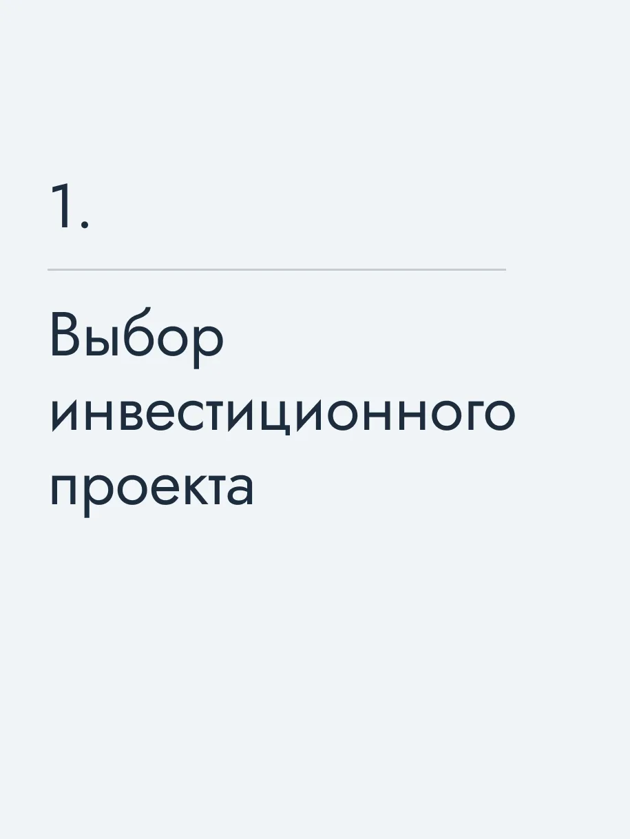 Выбор инвестиционного проекта