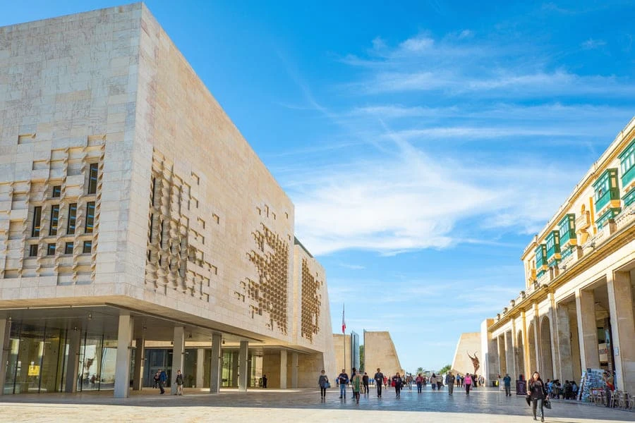 Malta residence permit: Parliament of Malta in Valletta