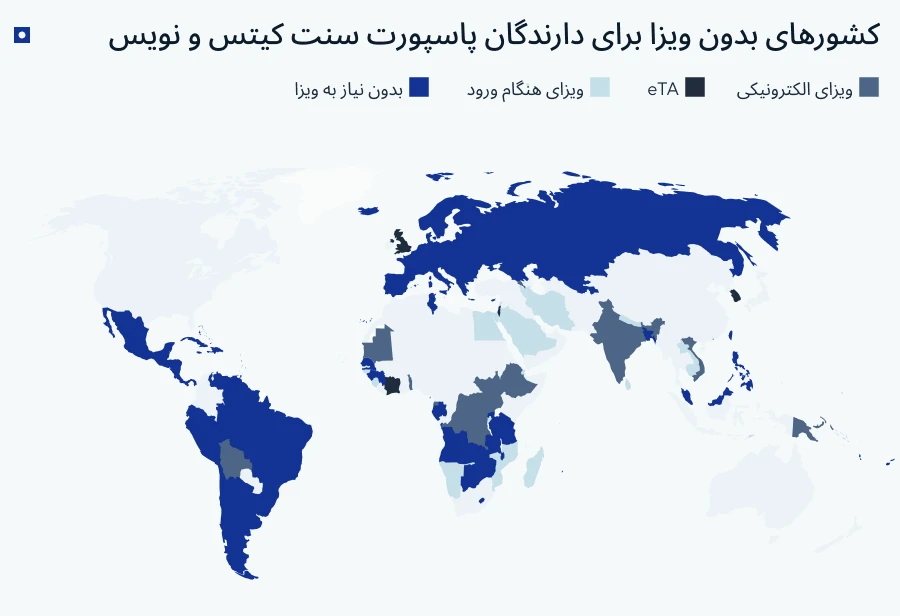کشورهای بدون ویزا برای سنت کیتس و نویس 