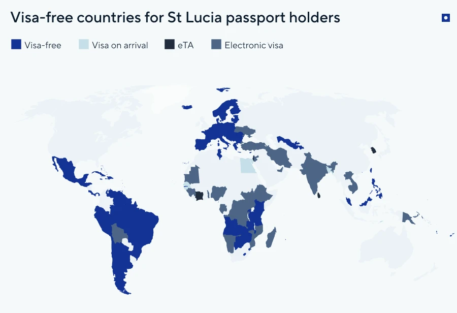 Saint Lucia citizenship visa-free countries