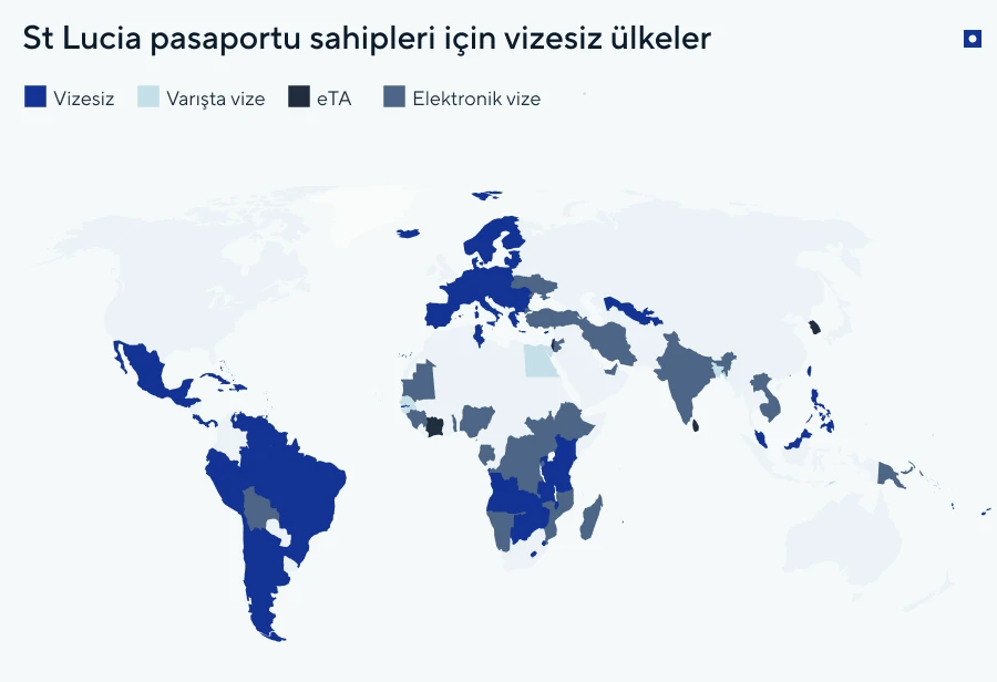 Saint Lucia vatandaşlığıyla vizesiz gidilebilen ülkeler