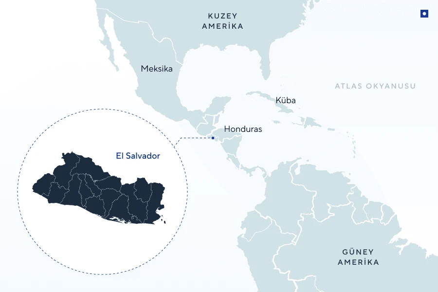Orta Amerika haritasında El Salvador